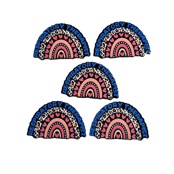 10 pc glitter Respiratory Therapist Nurse acrylic flat back charm for badge ree - Picture 1 of 3